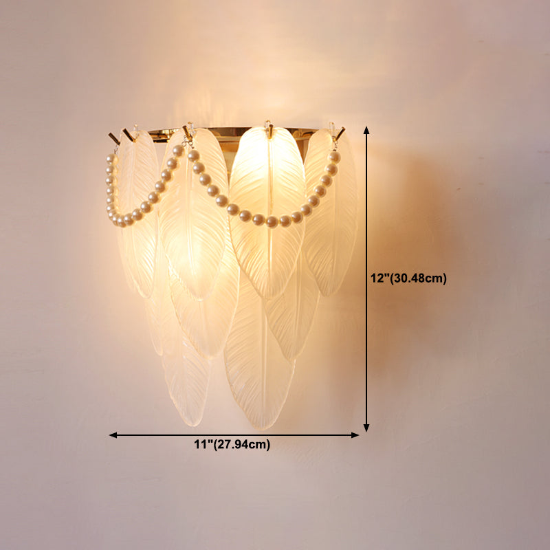 Wall Light Fixture Modern Style Glass Shaded Wall Mount Lighting
