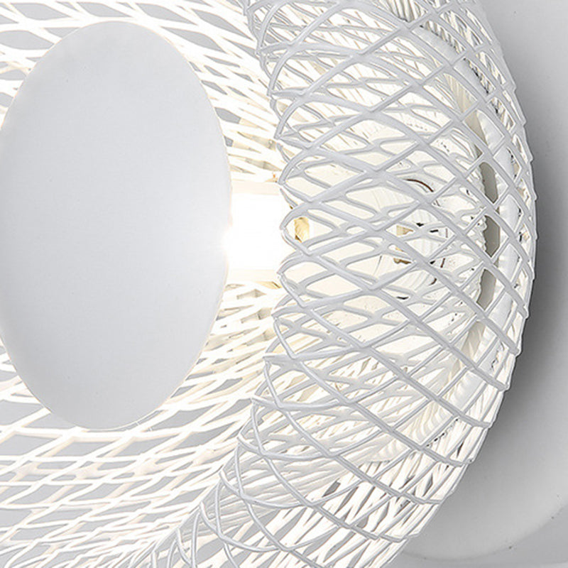 Contemporary Wall Sconce Circular Metal Wall Light for Bedroom