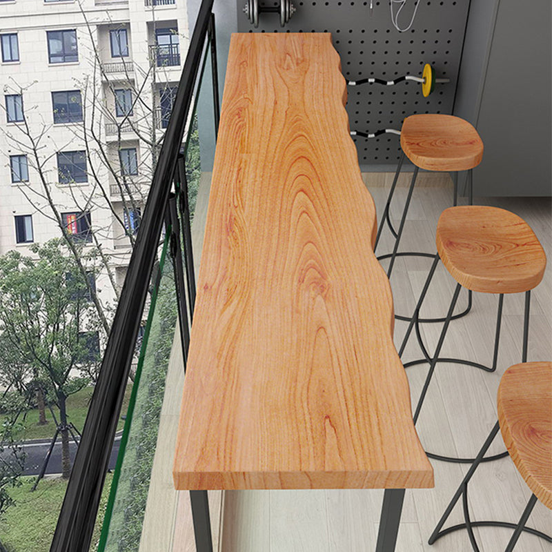 Pine Wood Bar Dining Table Modern Rectangle Bar Table  for Milk Tea Shop Balcony