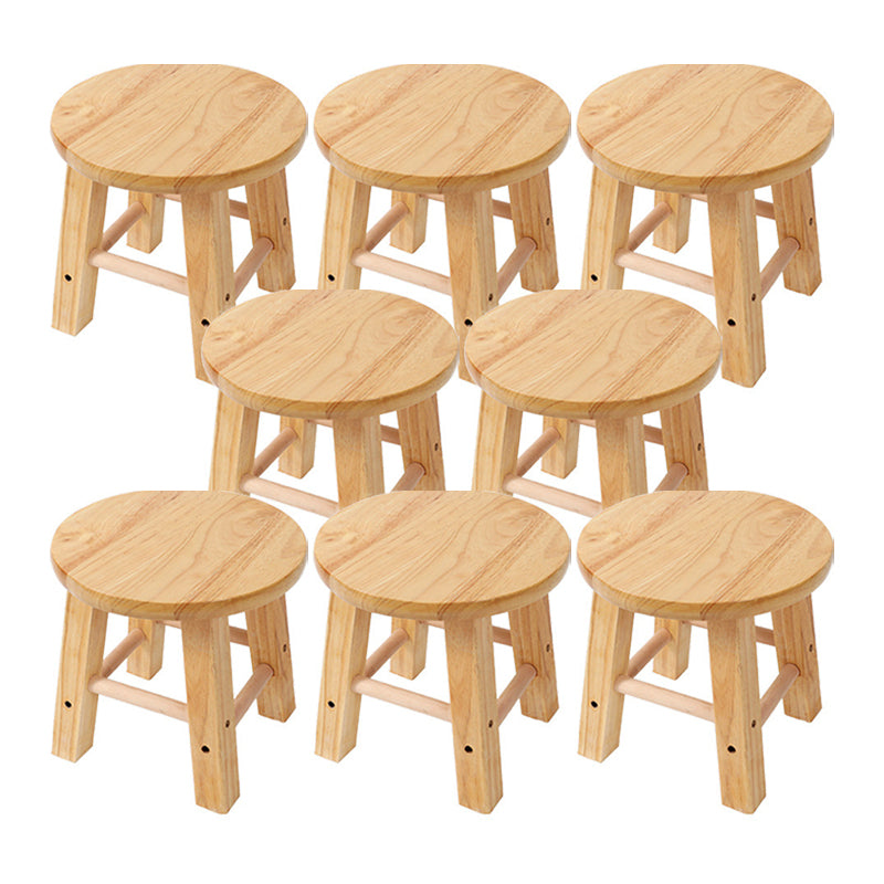 Contemporary Wood Stool Round Stool in Matte Finish for Indoor