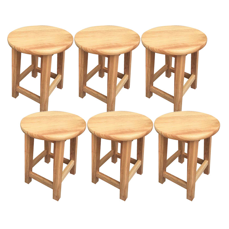 Contemporary Wood Stool Round Stool in Matte Finish for Indoor