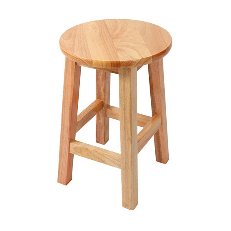 Contemporary Wood Stool Round Stool in Matte Finish for Indoor
