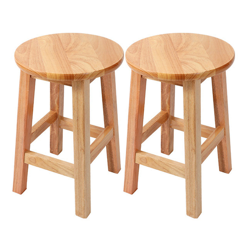 Contemporary Wood Stool Round Stool in Matte Finish for Indoor