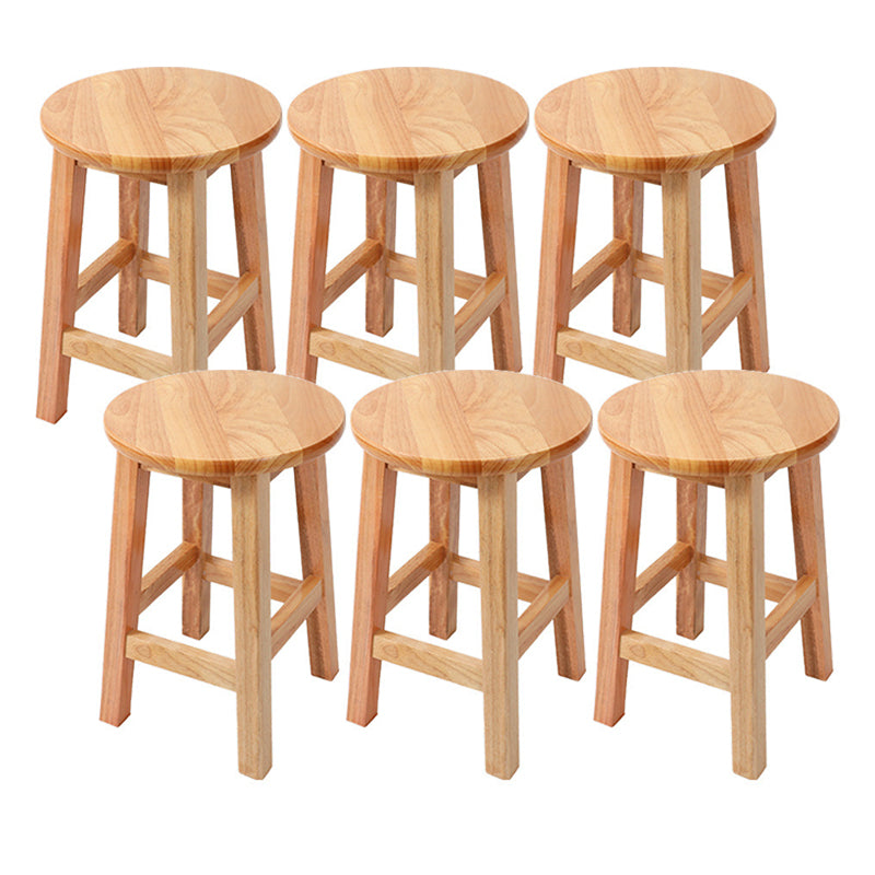 Contemporary Wood Stool Round Stool in Matte Finish for Indoor