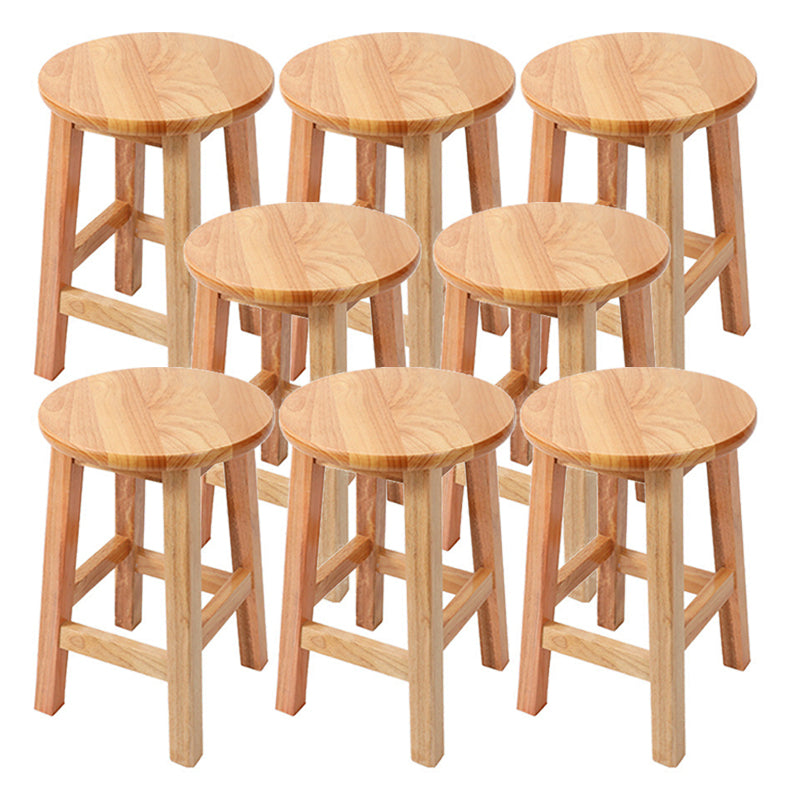 Contemporary Wood Stool Round Stool in Matte Finish for Indoor