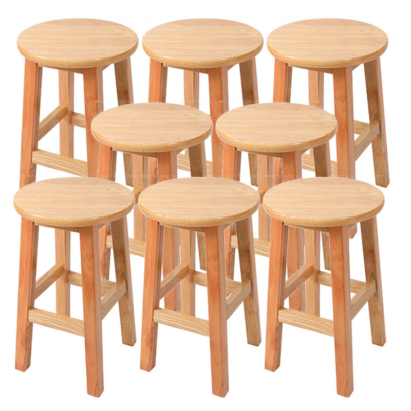 Contemporary Wood Stool Round Stool in Matte Finish for Indoor