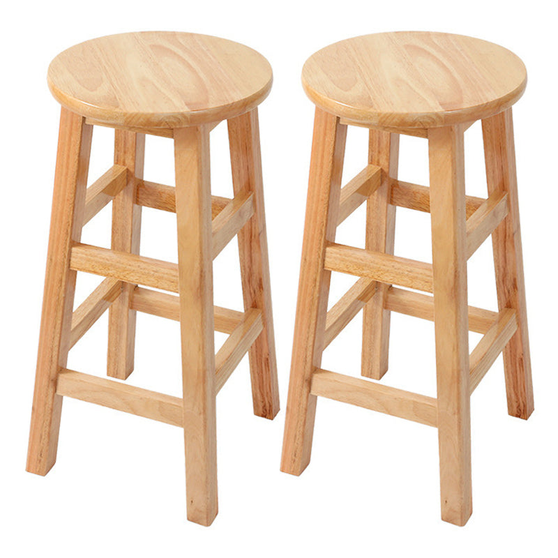 Contemporary Wood Stool Round Stool in Matte Finish for Indoor