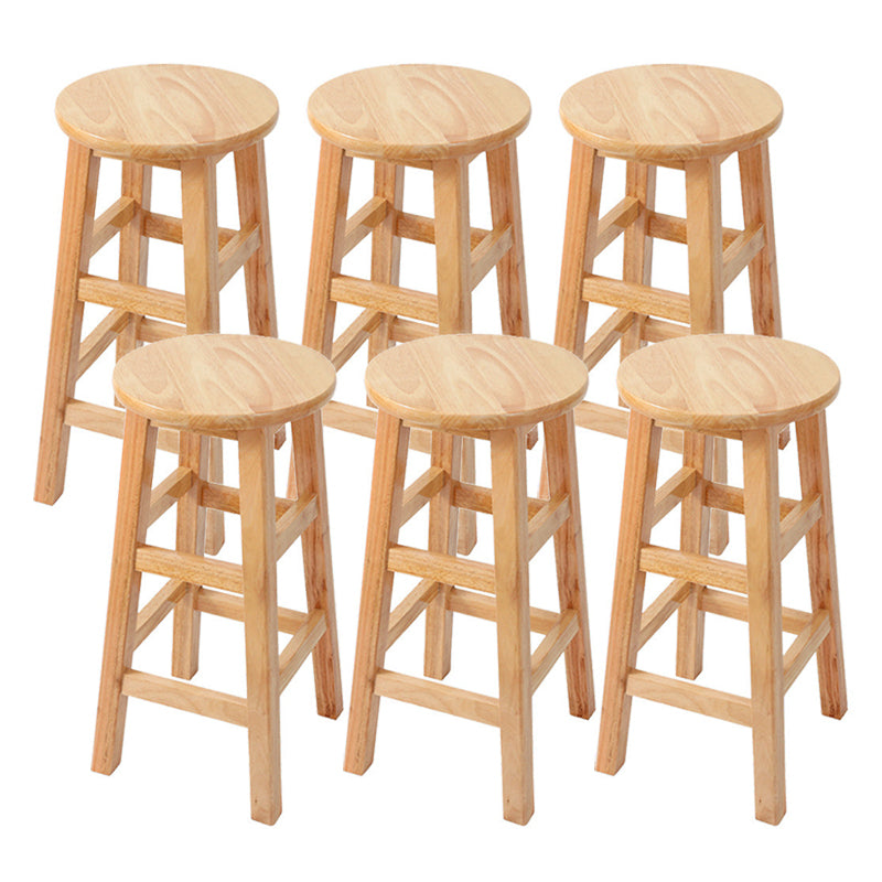 Contemporary Wood Stool Round Stool in Matte Finish for Indoor