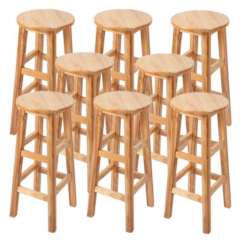 Contemporary Wood Stool Round Stool in Matte Finish for Indoor