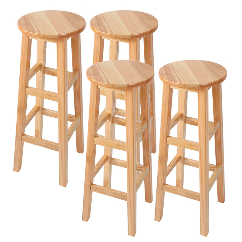 Contemporary Wood Stool Round Stool in Matte Finish for Indoor