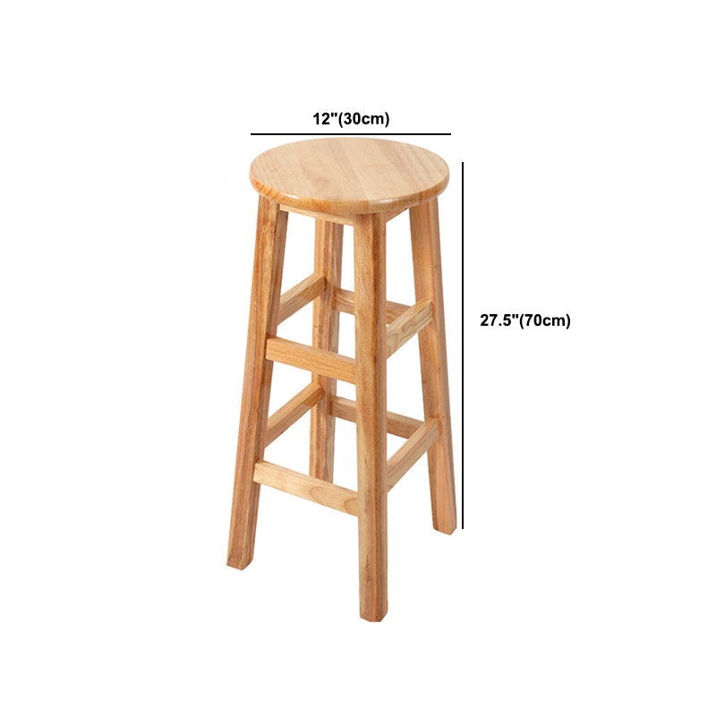 Contemporary Wood Stool Round Stool in Matte Finish for Indoor