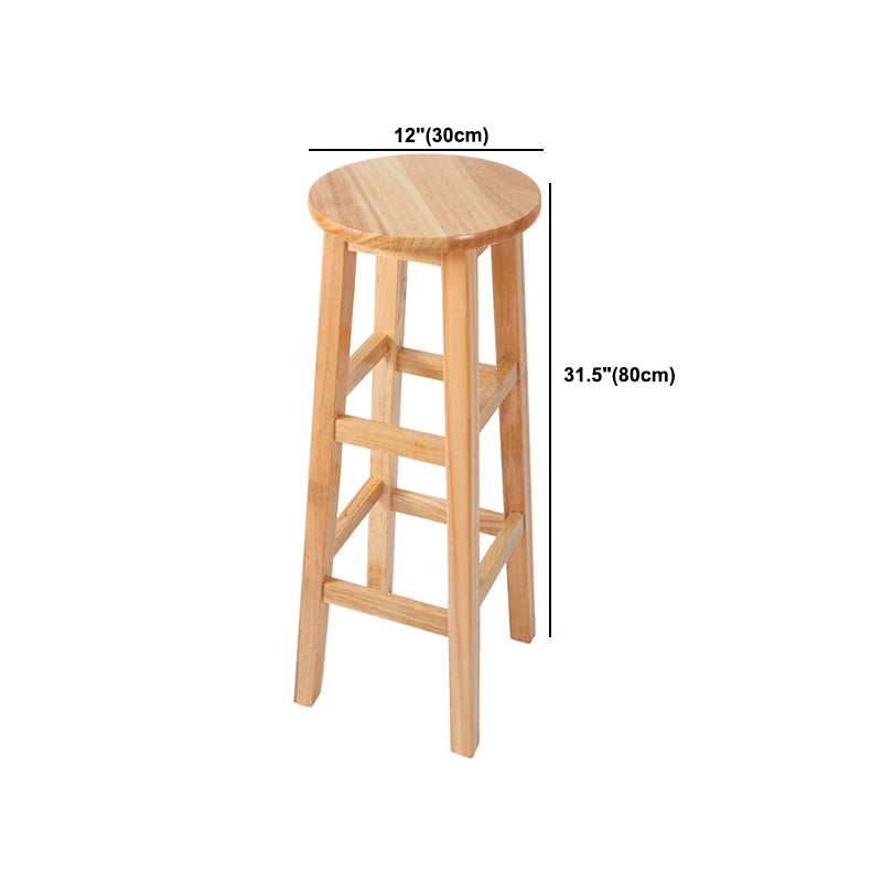 Contemporary Wood Stool Round Stool in Matte Finish for Indoor