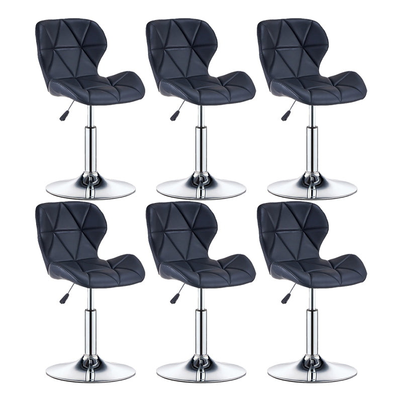 Modern Metal Barstool Faux Leather Counter Stool in Matte Finish