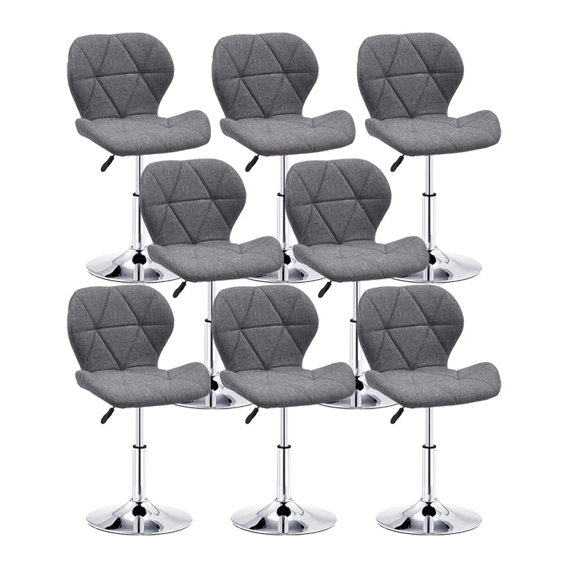 Modern Metal Barstool Faux Leather Counter Stool in Matte Finish