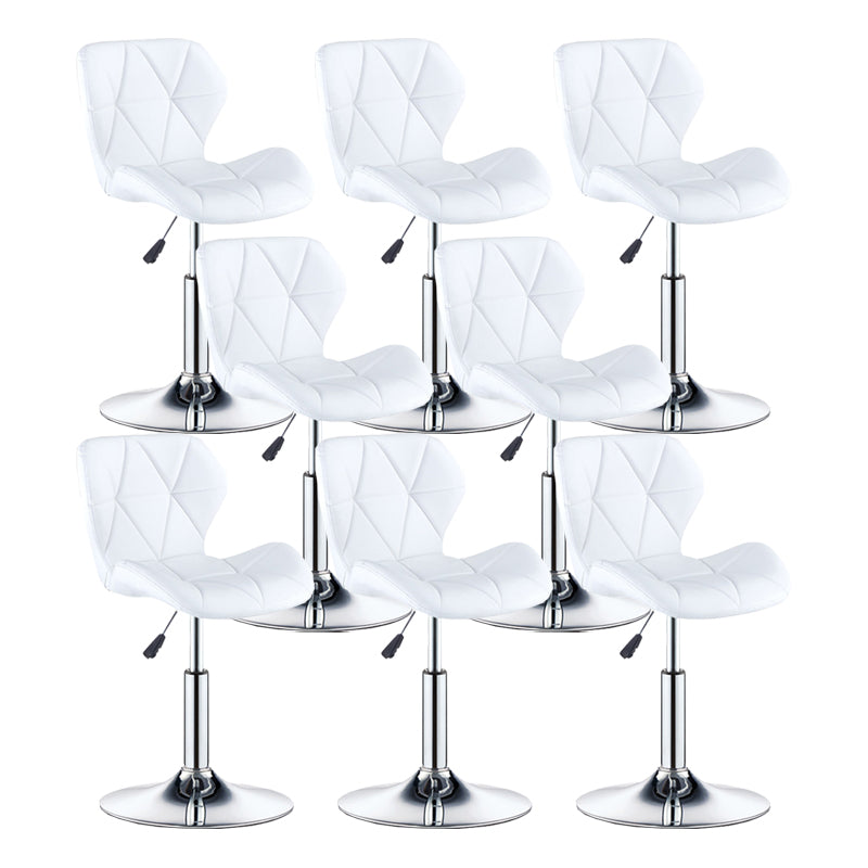 Modern Metal Barstool Faux Leather Counter Stool in Matte Finish