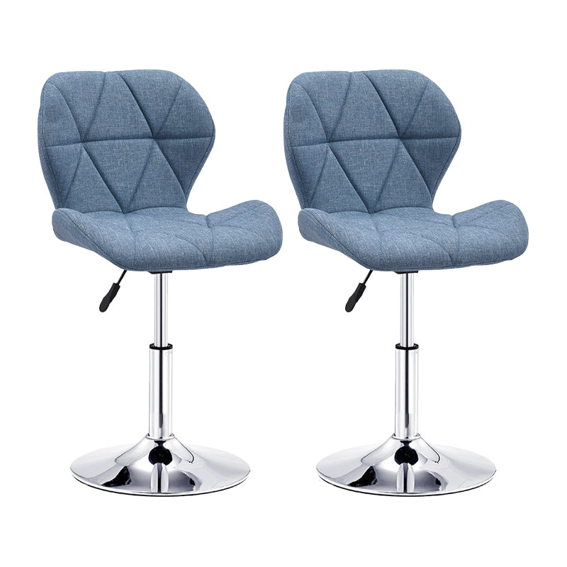 Modern Metal Barstool Faux Leather Counter Stool in Matte Finish