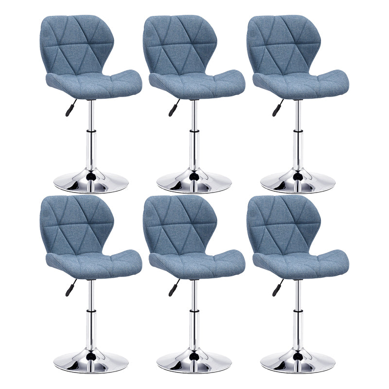 Modern Metal Barstool Faux Leather Counter Stool in Matte Finish