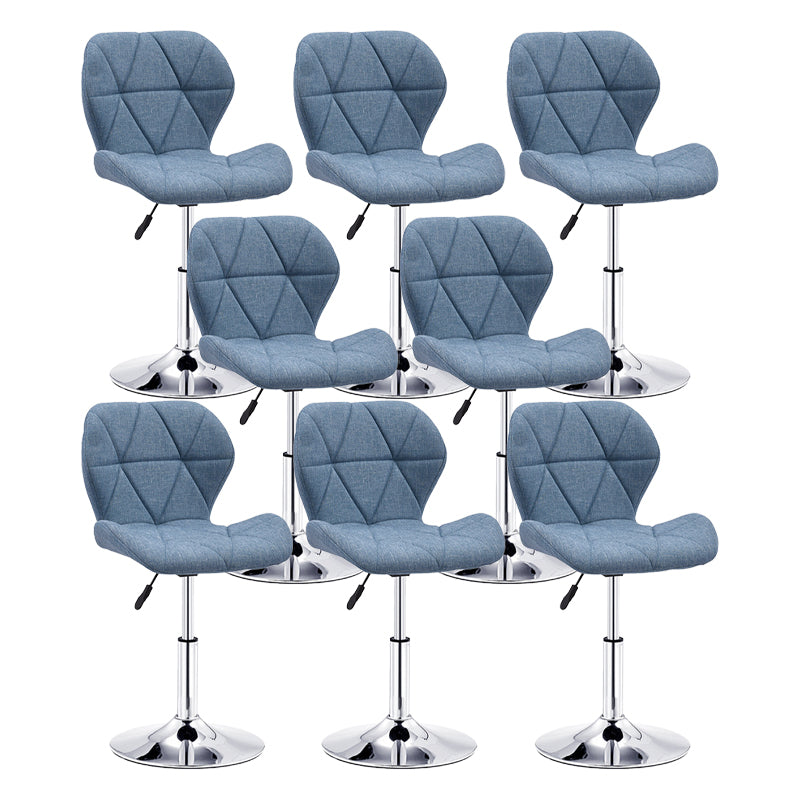 Modern Metal Barstool Faux Leather Counter Stool in Matte Finish