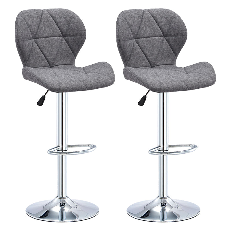 Modern Metal Barstool Faux Leather Counter Stool in Matte Finish