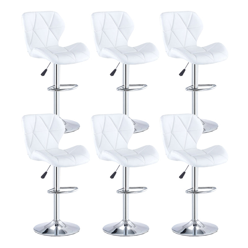 Modern Metal Barstool Faux Leather Counter Stool in Matte Finish