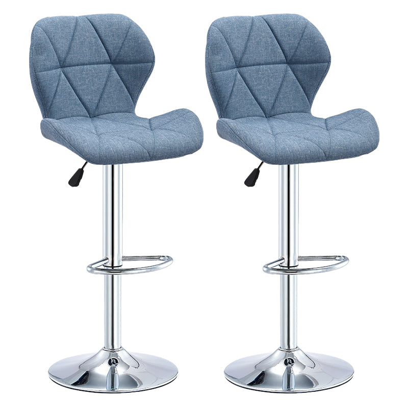 Modern Metal Barstool Faux Leather Counter Stool in Matte Finish