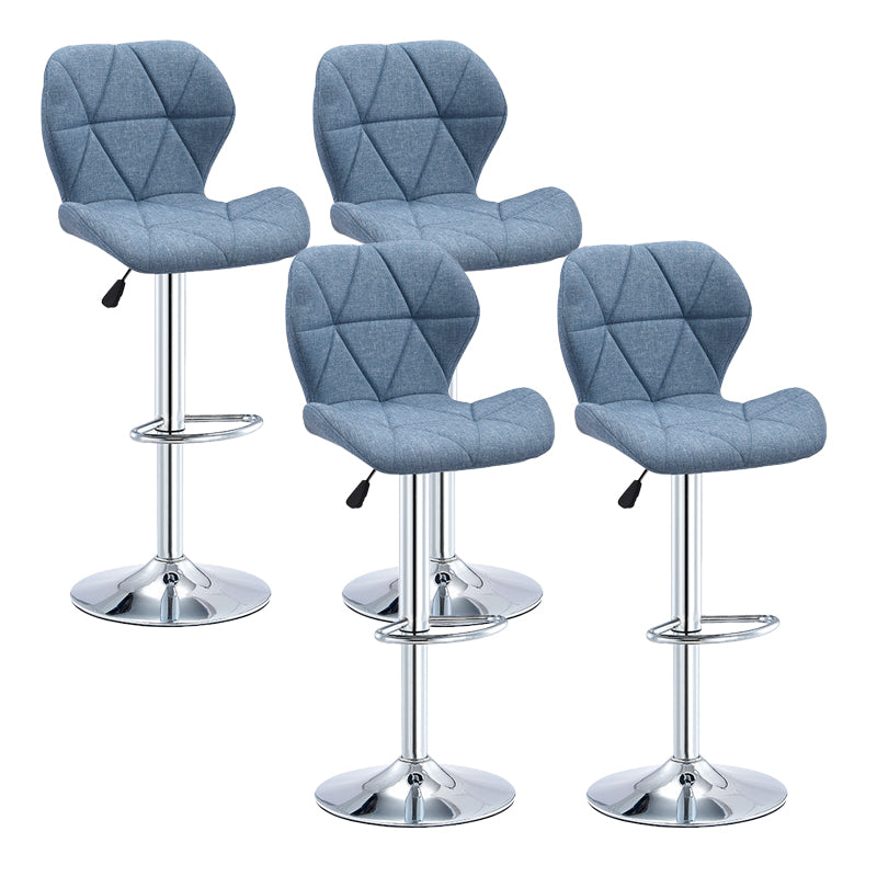 Modern Metal Barstool Faux Leather Counter Stool in Matte Finish