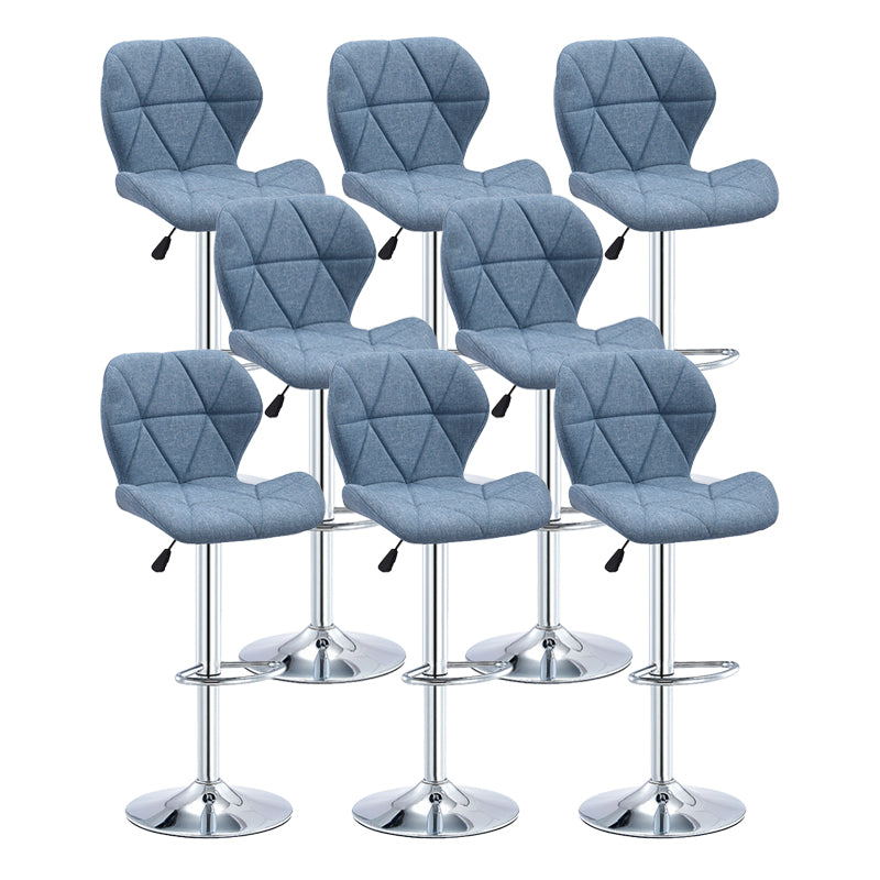 Modern Metal Barstool Faux Leather Counter Stool in Matte Finish