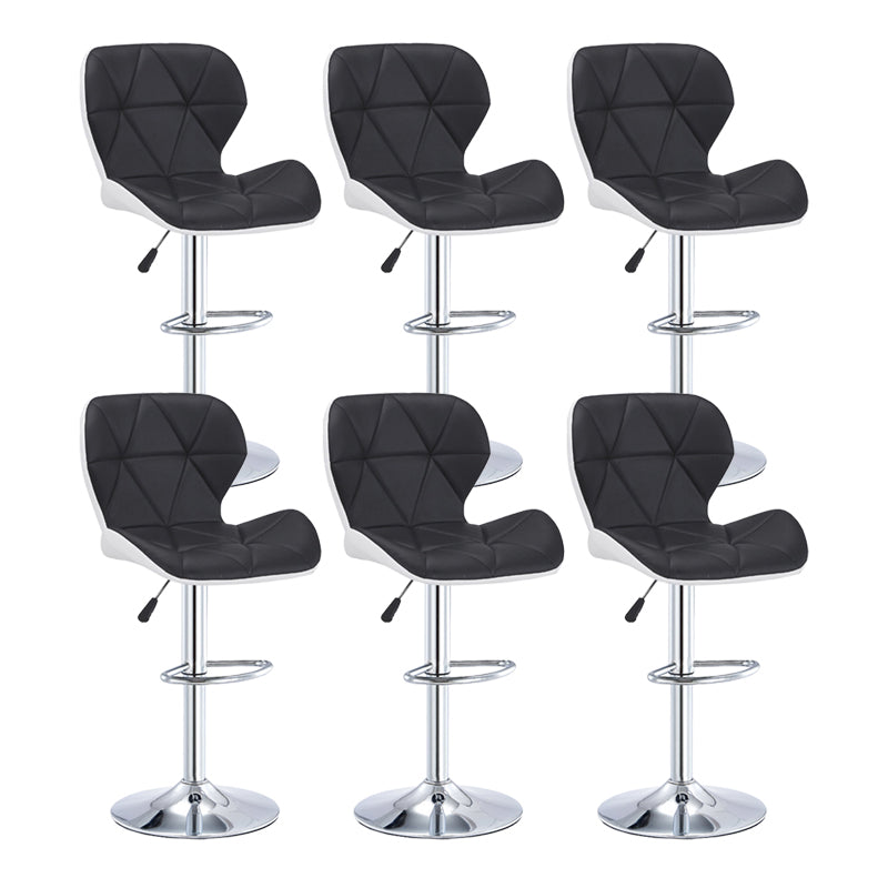 Modern Metal Barstool Faux Leather Counter Stool in Matte Finish