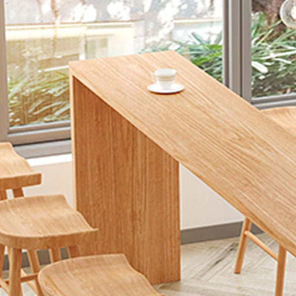 Modern Rectangle Solid Wood Bar Table Set 1/2/5/9 Pieces Counter Table with High Stools