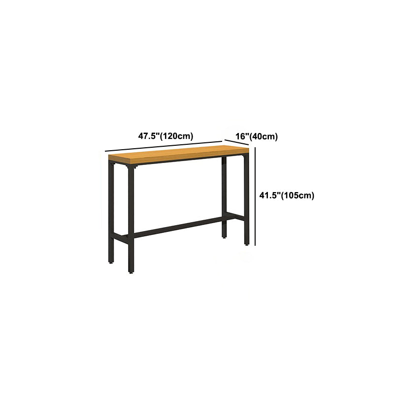 Luxurious Rectangle Solid Wood Bar Table Set 1/6/11 Pieces Counter Table with High Stools