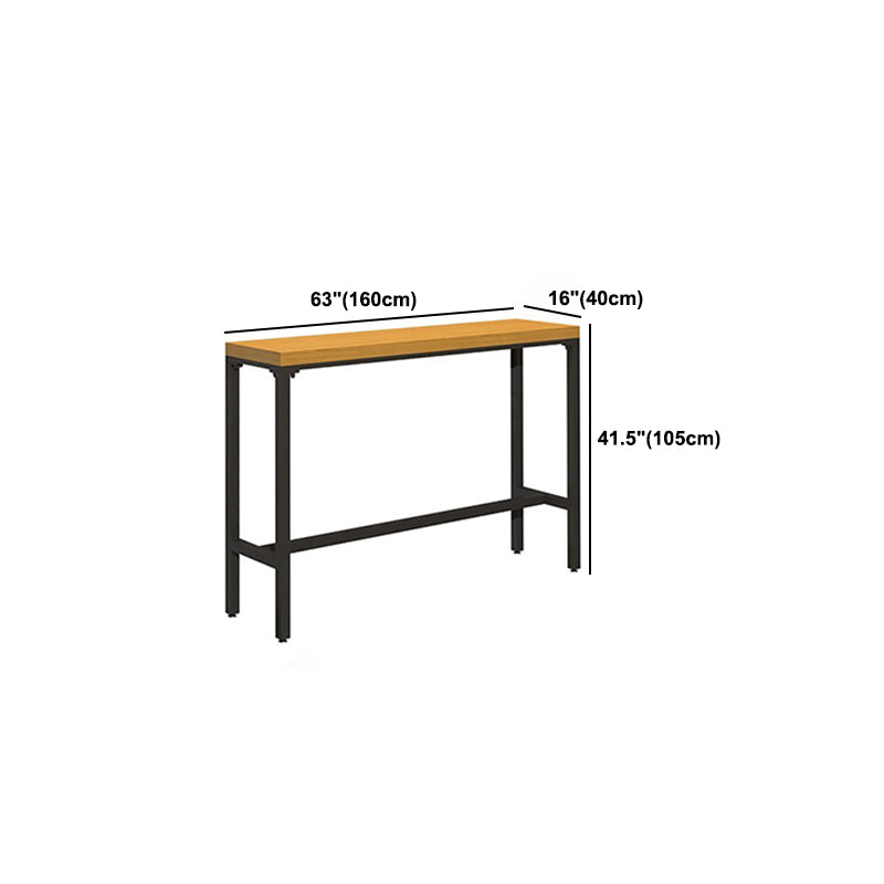 Luxurious Rectangle Solid Wood Bar Table Set 1/6/11 Pieces Counter Table with High Stools