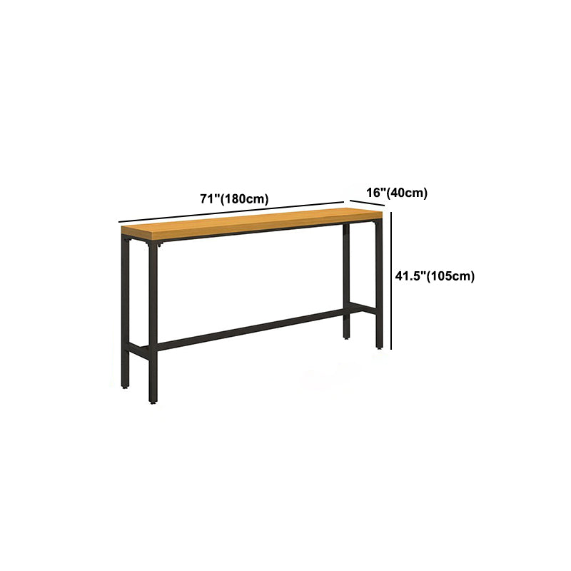 Luxurious Rectangle Solid Wood Bar Table Set 1/6/11 Pieces Counter Table with High Stools