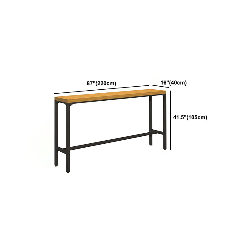 Luxurious Rectangle Solid Wood Bar Table Set 1/6/11 Pieces Counter Table with High Stools
