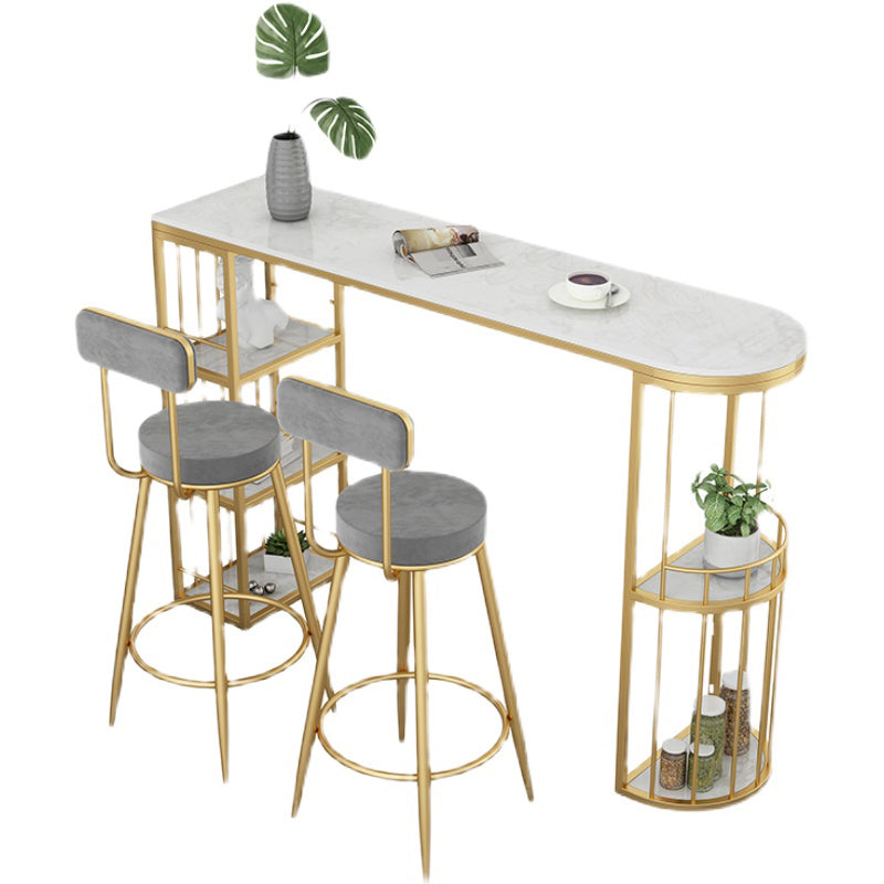 Luxurious Irregular Shape Bar Table Set 1/3 Pieces Sintered Stone Counter Table Set