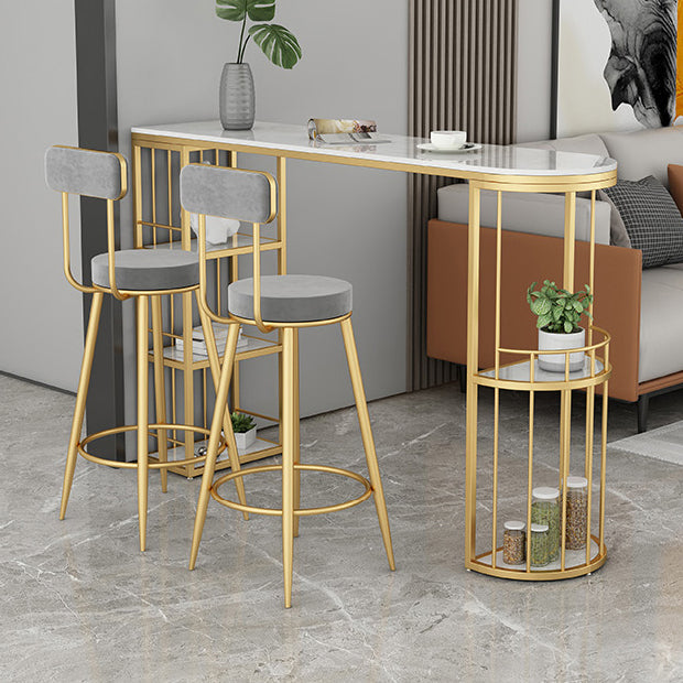 Luxurious Irregular Shape Bar Table Set 1/3 Pieces Sintered Stone Counter Table Set