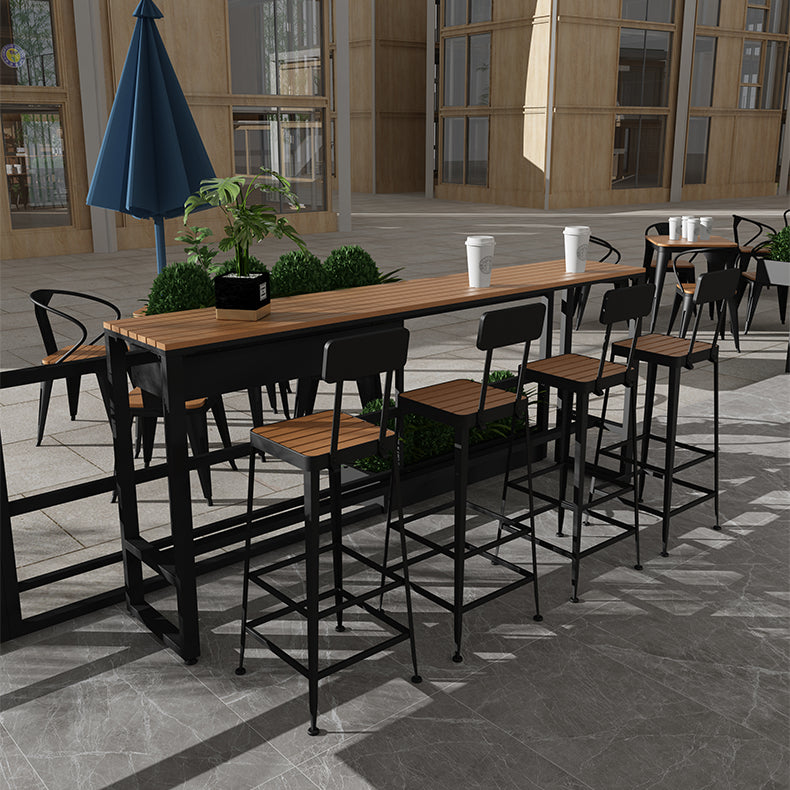 Industrial Bar Table Set 1/2/5 Pcs Rectangular Bar Table and Stools