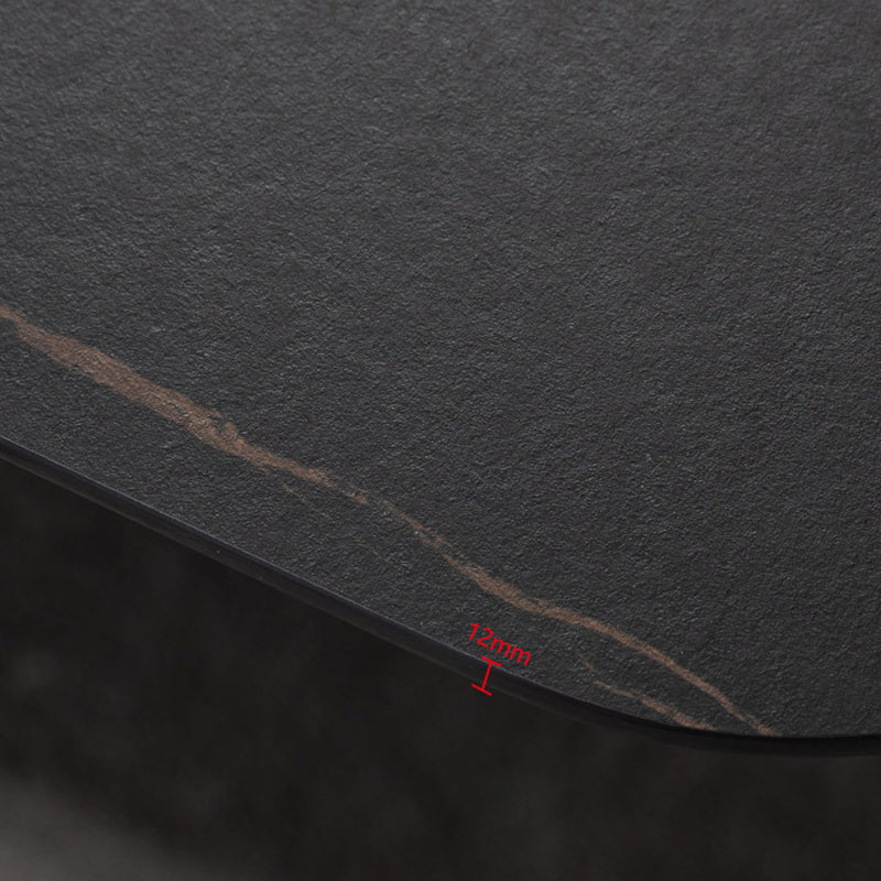 Modern Style Black Sintered Stone Dining Table Set Rectangle 1/4/5 Pieces Dining Set