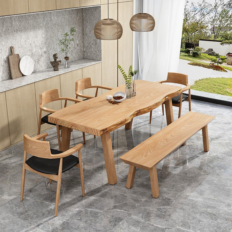 Modern 1/2/5/6/7 Pieces Dining Set Solid Wood Legs Dining Furniture Items in Natural