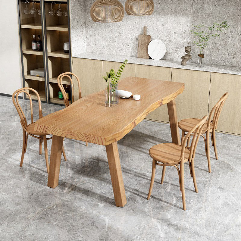 Modern 1/2/5/6/7 Pieces Dining Set Solid Wood Legs Dining Furniture Items in Natural