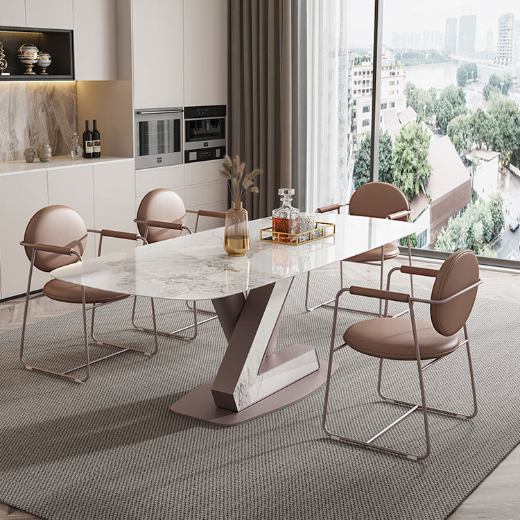 Modern Sintered Stone Dining Table Set 1/2/5/7 Pieces Rectangle Dining Set