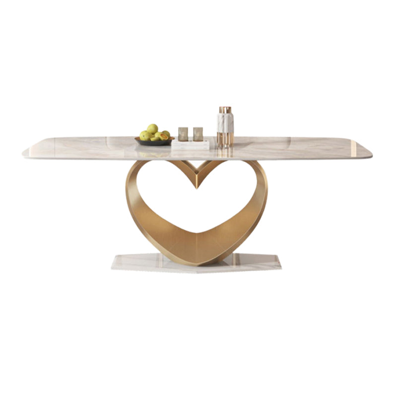 Glam Style Sintered Stone Dining Set Rectangle 1/2/4/5/7/9 Pieces Dining Set