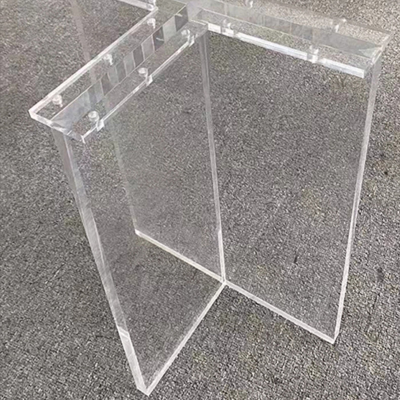 Rectangle Stone Dining Table Contemporary Dining Table with Double Pedestal Base