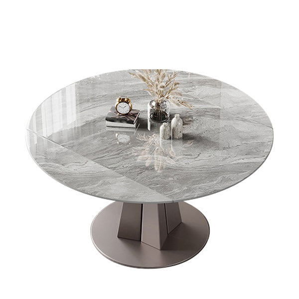 Stone Top Dining Table Round Dining Table with Pedestal Base