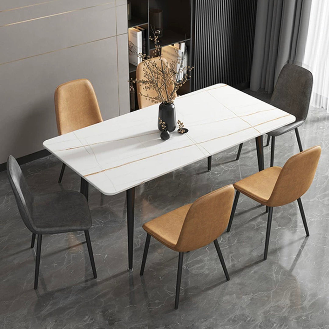 Rectangle Kitchen Table Industrial Dining Room Desk with 4 Legs