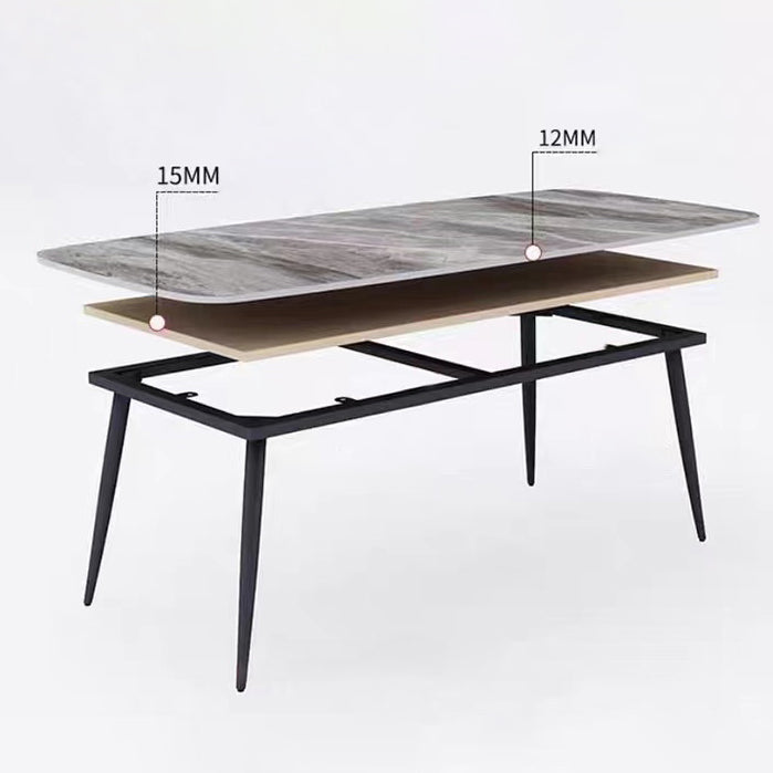 Rectangle Kitchen Table Industrial Dining Room Desk with 4 Legs