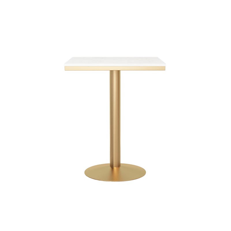 Traditional Luxury Round Dining Table Marble Top Table with Gold Metal Base