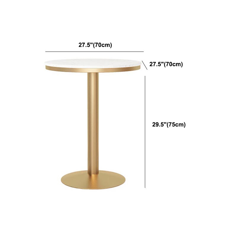 Traditional Luxury Round Dining Table Marble Top Table with Gold Metal Base