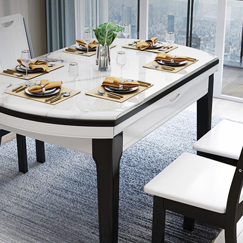 Sintered Stone Top Table 4 Legs Dining Table Home Kitchen Dinner