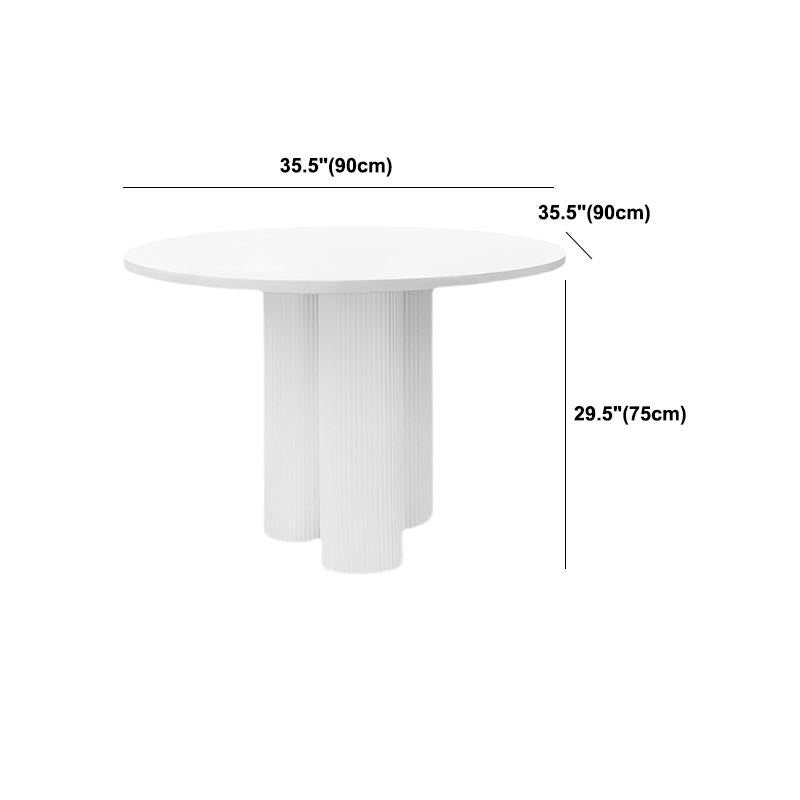 Round Dining Room Table Contemporary White Fixed Kitchen Table