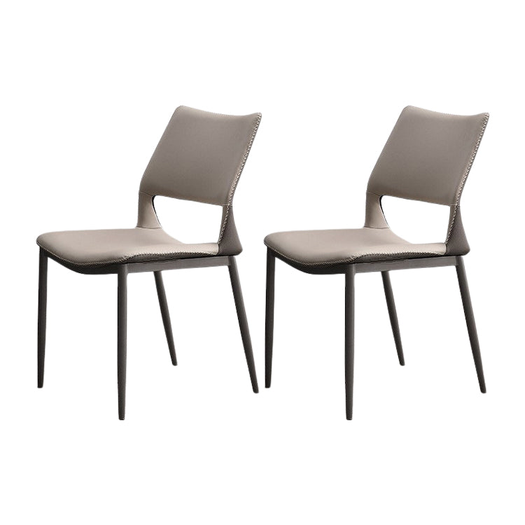 Contemporary Dining Chairs Armless Chair with Metal Legs for Home